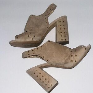 Michael Kors Tan Slingback Heels with Block Heel